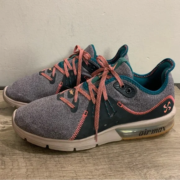 Nike Shoes Womens Nike Air Max Gray Black Peach Sequent Prm